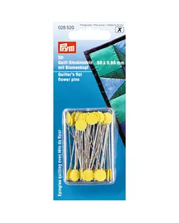 "PRYM" 028520 Булавки для квилтинга 50 мм 50 шт в блистере с головкой в форме цветка арт. ГММ-107809-1-ГММ011250597492