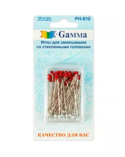 PH-010 Иглы для закалывания со стеклянными головками 36 мм сталь 100 шт в блистере в пластиковой коробке арт. ГММ-107998-1-ГММ019864042872