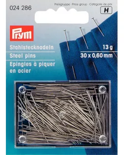 "PRYM" 024286 Булавки для закалывания сталь 13 г в блистере под серебро арт. ГММ-108534-1-ГММ064664186704