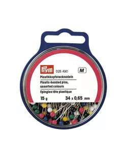 "PRYM" 028490 Булавки с пластик. головкой сталь 15 г в пластиковой упаковке с европодвесом разноцветные арт. ГММ-108540-1-ГММ064668683524