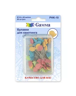 PHK-10 Булавки для квилтинга 48 мм сталь 60 шт в блистере в пластиковой коробке арт. ГММ-108717-1-ГММ071376041914