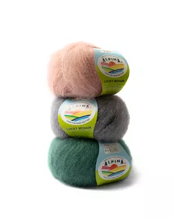 Пряжа ALPINA "LUCKY MOHAIR" 60% кид мохер, 40% акрил 10 шт. х 50 г 150 м ± 5 м №15 темно-коричневый арт. ГММ-108762-10-ГММ073351728994