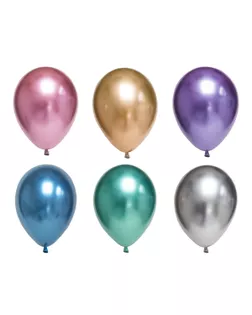 "BOOMZEE" BXM-30 Набор воздушных шаров 30 см 6 шт хром металлик_ассорти арт. ГММ-109717-1-ГММ078887644724
