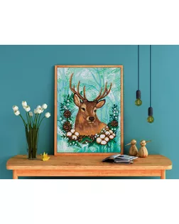 Кристальная мозаика (алмазная вышивка) "ФРЕЯ" ALVK-93 "Праздничный олень" 30 х 40 см арт. ГММ-107319-1-ГММ080798071724