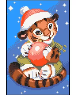 Кристальная мозаика (алмазная вышивка) "ФРЕЯ" ALVK-98 "Игривый тигренок" 20 х 30 см арт. ГММ-107324-1-ГММ080800164194