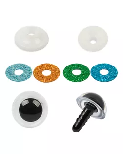 "HobbyBe" PGSB-16 Глаза пластиковые с блестящей вставкой d 16 мм 5 х 2 шт. синий арт. ГММ-110154-1-ГММ085696284754