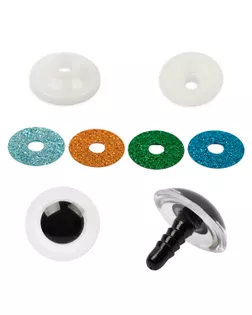 "HobbyBe" PGSB-20 Глаза пластиковые с блестящей вставкой d 20 мм 5 х 2 шт. синий арт. ГММ-110155-1-ГММ085700001034