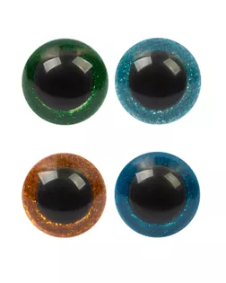 "HobbyBe" PGSB-22 Глаза пластиковые с блестящей вставкой d 22 мм 5 х 2 шт. синий арт. ГММ-110156-1-ГММ085700487774