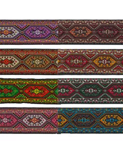 Лента жаккардовая 35 мм TRJ-39 10 м отделочная черный/голубой арт. ГММ-688-4-ГММ0065407