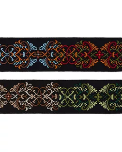 Лента жаккардовая 25 мм TRJ-85 10 м отделочная голубой/оранжевый арт. ГММ-734-2-ГММ0073788