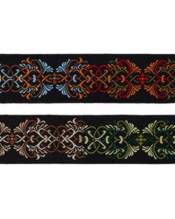 Лента жаккардовая 35 мм TRJ-85 10 м отделочная голубой/оранжевый арт. ГММ-735-3-ГММ0036705