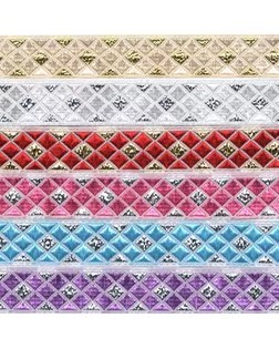 Лента жаккардовая 12 мм TRJ-62 10 м отделочная синий/серебро арт. ГММ-1710-3-ГММ0082345