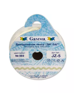 Тесьма отделочная "ЗИГ-ЗАГ" JZ-5 5 мм 5 х 3 м №054 голубой арт. ГММ-2783-14-ГММ0058240