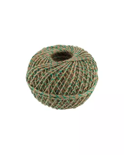 Нитки Шпагат джутовый с зеленой нитью ШДЗН 100% джут 100 м 109 я суровый/зеленый арт. ГММ-9552-1-ГММ0082900
