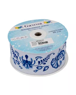 Лента жаккардовая 50 мм DBTRJ-81 10 м отделочная белый/голубой арт. ГММ-10398-1-ГММ0082285