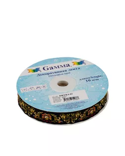 Лента жаккардовая 16 мм DBTRJ-82 10 м отделочная зеленый арт. ГММ-10409-1-ГММ0080749