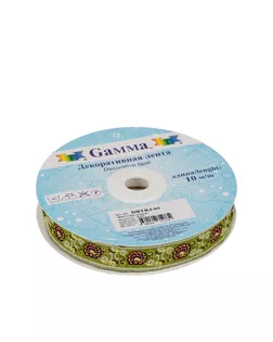 Лента жаккардовая 16 мм DBTRJ-84 10 м отделочная зеленый арт. ГММ-10417-1-ГММ0038019