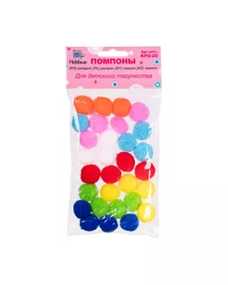 "Hobbius" KPO-20 Помпоны 20 мм 30 шт ассорти арт. ГММ-10509-1-ГММ0056379