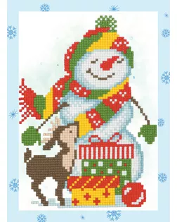 "ФРЕЯ" ALVS-018 Кристальная мозаика (алмазная вышивка) "Снеговик" 19.5 х 14 см арт. ГММ-10820-1-ГММ0041433
