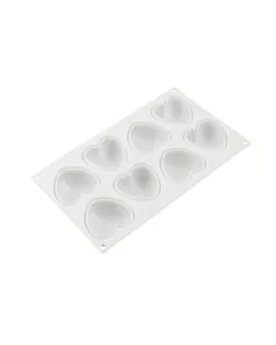 Формы для выпечки силиконовые "S-CHIEF" SPC-0300 для пирожных 29.9 x 17.5 x 3.5 см "сердца"- 8 ячеек арт. ГММ-11953-1-ГММ0027171