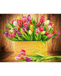 "ФРЕЯ" ALV-80 Кристальная мозаика (алмазная вышивка) "Тюльпаны" 50 х 40 см арт. ГММ-12267-1-ГММ0027947