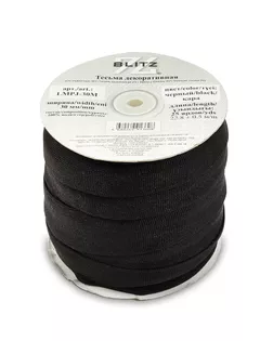 Тесьма декоративная "BLITZ" лампасная LMPJ-30M 30 мм 22.8 м ±0.5 м черный арт. ГММ-12305-3-ГММ0035755