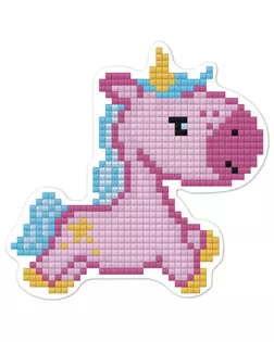 "ФРЕЯ" ALVM-018 Кристальная мозаика (алмазная вышивка) магнит "Единорожка" 8 х 9 см арт. ГММ-13159-1-ГММ0026160