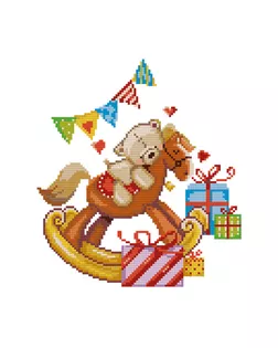 Кристальная мозаика (алмазная вышивка) "ФРЕЯ" ALVR-187 "Мишка на лошадке" 31 х 31 см арт. ГММ-104480-1-ГММ066336410694