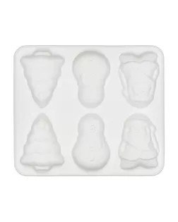 Формы для выпечки силиконовые "S-CHIEF" SPC-0324 для пирожных 30.2 x 26 x 2.5 см "новогодняя" - 6 ячеек арт. ГММ-15351-1-ГММ066365158964