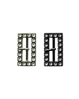 Пряжка со стразами GB 1191 "Micron" 20 x 35 мм 10 шт СК/Распродажа №15 шлифованная медь (прозрачный) арт. ГММ-13556-3-ГММ0072108