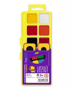Краска акварель "Лео" "Играй" Краски акварельные без кисти LPW-0112 12 цв. арт. ГММ-106168-1-ГММ073277536404