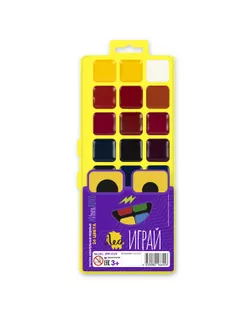 Краска акварель "Лео" "Играй" Краски акварельные без кисти LPW-0124 24 цв. арт. ГММ-106279-1-ГММ073277597074