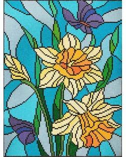 Кристальная мозаика (алмазная вышивка) "ФРЕЯ" ALV-116 "Нарцисс. Витраж" 30 х 40 см арт. ГММ-106765-1-ГММ073738573964