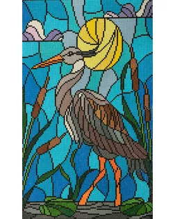 Кристальная мозаика (алмазная вышивка) "ФРЕЯ" ALV-118 "Цапля в камышах. Витраж" 30 х 50 см арт. ГММ-106767-1-ГММ073738575604