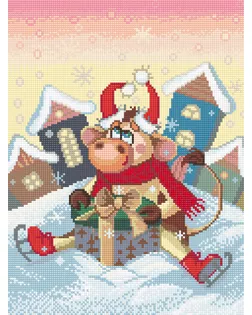 Кристальная мозаика (алмазная вышивка) "ФРЕЯ" ALVK-75 "Бычок" 30 х 40 см арт. ГММ-105314-1-ГММ074532457334