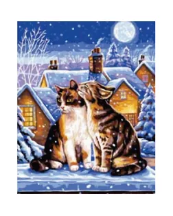 Канва/ткань с рисунком "Grafitec" серия 10.000 50 см х 40 см 10.519 Зимняя ночь арт. ГММ-369-7-ГММ0072634