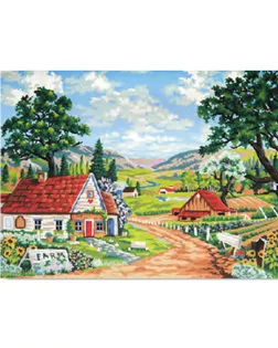 Канва/ткань с рисунком "Grafitec" серия 10.000 50 см х 40 см 10.493 Милая деревушка арт. ГММ-369-9-ГММ0027302