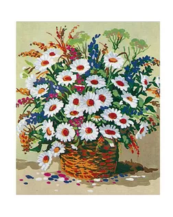 Канва/ткань с рисунком "Grafitec" серия 10.000 50 см х 40 см 10.105 Букет полевых цветов арт. ГММ-369-11-ГММ0037746