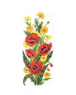 Канва/ткань с рисунком "Grafitec" серия 8.000 60 см х 30 см 8.010 Темный мак арт. ГММ-370-3-ГММ0037741