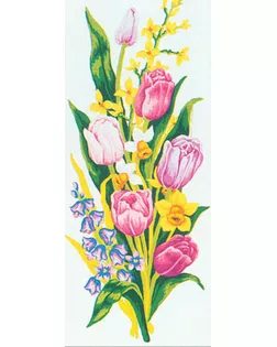 Канва/ткань с рисунком "Grafitec" серия 8.000 60 см х 30 см 8.011 Букет арт. ГММ-370-4-ГММ0060109