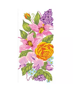 Канва/ткань с рисунком "Grafitec" серия 8.000 60 см х 30 см 8.061 Розы и лилии арт. ГММ-370-9-ГММ0000899