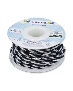 Шнур 3 мм GC-032 витой 9.1 м ±0.5 м №039/серебро черный арт. ГММ-1483-4-ГММ0053675