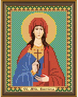 Канва/ткань с рисунком "Нова Слобода" для вышивания бисером №1 13 см х 17 см БИС 5113 "Св.Мц.Виктория (Ника) Коринфская" арт. ГММ-1642-31-ГММ0036324