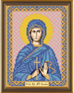 Канва/ткань с рисунком "Нова Слобода" для вышивания бисером №1 13 см х 17 см БИС 5116 "Св. Прмц.Евгения Римская" арт. ГММ-1642-32-ГММ0062010