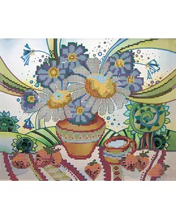 Канва/ткань с рисунком Основа с рисунком для вышивания бисером 30 x 39 см OBB-0104 "Месяц май" арт. ГММ-5676-7-ГММ0061880