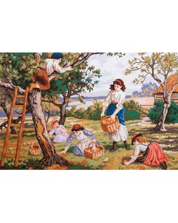 Канва/ткань с рисунком "Grafitec" серия 14.000 90 см х 60 см 14.285 Фруктовый сад арт. ГММ-7626-2-ГММ0080690