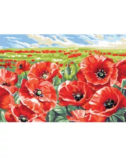 Канва/ткань с рисунком "Grafitec" серия 12.000 80 см х 60 см 12.313 Красные маки арт. ГММ-7627-1-ГММ0027401