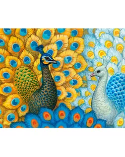 Канва/ткань с рисунком "Grafitec" серия 12.000 80 см х 60 см 12.302 Экзотические павлины арт. ГММ-7627-3-ГММ0024593