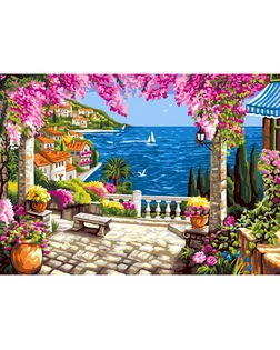 Канва/ткань с рисунком "Grafitec" серия 12.000 80 см х 60 см 12.304 Ривьера мечты арт. ГММ-7627-4-ГММ0072241