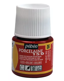 "PEBEO" Краска по фарфору и керамике под обжиг глянцевая Porcelaine 150 45 мл 024-006 алый арт. ГММ-10772-12-ГММ0000957